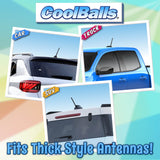 Coolballs California Sunshine Car Antenna Ball (Black Shades) - Thick Fat Antenna Fit