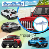 Cooltoppers "Cool Jaws" Shark Car Antenna Topper - Thin Antenna Fit