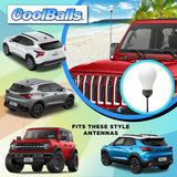 Coolballs "Bright One" White Light Bulb Car Antenna Topper