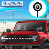 Coolballs Cool 8 Ball Pool Billiards Car Antenna Ball - Thin Antenna Fit