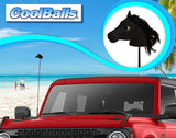 Coolballs Black Horse Car Antenna Topper - Thin Antenna Fit