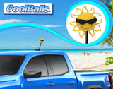 Coolballs California Sunshine Car Antenna Ball (Black Shades) - Thick Fat Antenna Fit