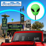 Coolballs Green Alien Car Antenna Topper - Thin Antenna Fit