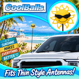 Coolballs California Sunshine Car Antenna Ball (Black Shades) - Thin Antenna Fit