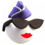 Coolballs Cool Lady Air Force Car Antenna Topper / Mirror Dangler / Dashboard Buddy